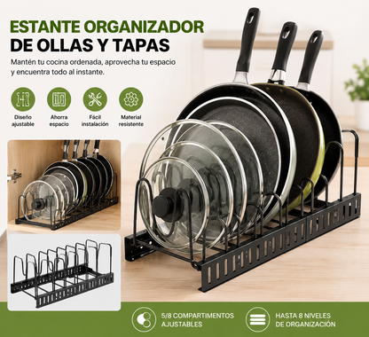 🍳✨ ESTANTE ORGANIZADOR DE OLLAS, SARTENES Y TAPAS